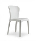 簡約白色塑膠無扶手會議椅 Minimalist White Plastic Meeting Chair
