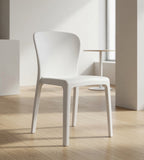 簡約白色塑膠無扶手會議椅 Minimalist White Plastic Meeting Chair