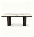 Light Luxury Pandora Sintered Stone Dining Table with Bronze Legs