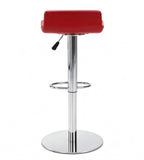 時尚舒適紅色西皮可升降固定圓盤吧椅 Red PU Leather Adjustable Bar Stool