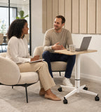 可移動升降辦公桌 MDF 桌面 四輪鎖定款 Mobile Sit-Stand Desk with MDF Top and Lockable Wheels