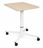 可移動升降辦公桌 MDF 桌面 四輪鎖定款 Mobile Sit-Stand Desk with MDF Top and Lockable Wheels