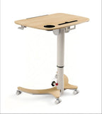 靈活淺木色雙摺疊升降式帶轆講台 Flexible Light Wood Double Folding Adjustable Podium with Wheels