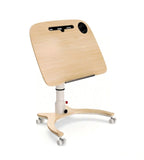 靈活淺木色雙摺疊升降式帶轆講台 Flexible Light Wood Double Folding Adjustable Podium with Wheels