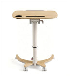 靈活淺木色雙摺疊升降式帶轆講台 Flexible Light Wood Double Folding Adjustable Podium with Wheels