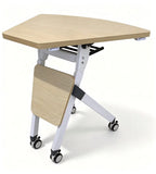 Flexible Modular Light Wood Foldable Training Table with Wheels