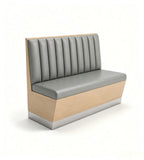 Premium Grey Metal-Base Channel-Back Booth