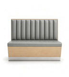 Premium Grey Metal-Base Channel-Back Booth