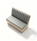 Premium Grey Metal-Base Channel-Back Booth