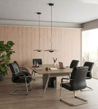 經典弓形腳扶手黑色西皮會議椅 Classic Cantilever Conference Chair with Armrests