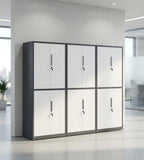 簡約灰白鋼制掩門高身文件櫃 Minimalist Grey Steel Tall Filing Cabinet