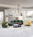現代深綠色PU皮多座位梳化 Modern Dark Green PU Sofa