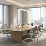 現代木紋帶線盒會議枱 Modern Wood Grain Conference Table