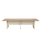 木紋長方形帶線盒辦公室會議枱 Wood Grain Rectangular Conference Table