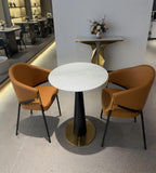 Light Luxury White Marble Round Business Meeting Table