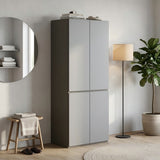 現代灰色高身掩門儲物櫃 Modern Grey Tall Storage Cabinet