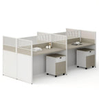 Modern Straight Desk with Screen and Mobile Pedestal