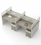 Modern Straight Desk with Screen and Mobile Pedestal