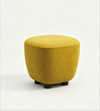 現代簡約黃色布藝圓形腳踏 Modern Minimalist Yellow Fabric Round Ottoman
