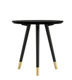 輕奢黑色實木圓形茶枱 Light Luxury Black Round Tea Table