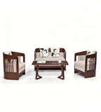 經典舒適深木色西皮實木腳辦公梳化 Dark Wood PU Leather Office Sofa