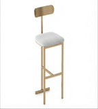 現代輕奢金色不鏽鋼布藝低背吧椅 | Modern Light Luxury Gold Stainless Steel Fabric Low Back Bar Stool