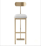 現代輕奢金色不鏽鋼布藝低背吧椅 | Modern Light Luxury Gold Stainless Steel Fabric Low Back Bar Stool