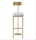現代輕奢金色不鏽鋼布藝低背吧椅 | Modern Light Luxury Gold Stainless Steel Fabric Low Back Bar Stool