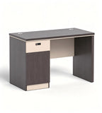 Business grey woodgrain lockable drawer office desk