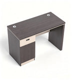 Business grey woodgrain lockable drawer office desk