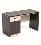 Business grey woodgrain lockable drawer office desk