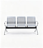 現代銀色鋼架帶扶手排椅 Modern Silver Steel Waiting Chair
