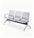 現代銀色鋼架帶扶手排椅 Modern Silver Steel Waiting Chair
