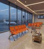 現代橙色PU皮帶扶手排椅 Modern Orange PU Waiting Chair