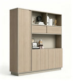 Practical Light Wood Combination File Cabinet with Drawers