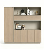 Practical Light Wood Combination File Cabinet with Drawers