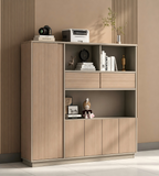 Practical Light Wood Combination File Cabinet with Drawers
