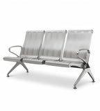 Durable Stainless Steel High-Back Waiting Chair with Armrests