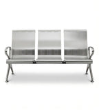 Durable Stainless Steel High-Back Waiting Chair with Armrests