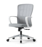 簡約灰白網背帶轆辦公椅 Minimalist Grey Mesh Office Chair