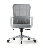 簡約灰白網背帶轆辦公椅 Minimalist Grey Mesh Office Chair