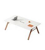 簡約白色長方形帶線盒小型會議枱 Minimalist White Small Conference Table