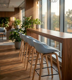 Modern Light Wood PP Bar Stool