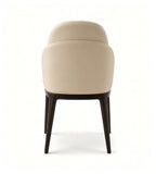 Modern Luxury Beige PU Leather Ash Wood Dining Chair