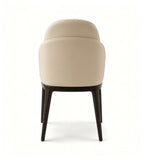 現代輕奢米色西皮白蠟木腳餐椅 Modern Luxury Beige PU Leather Ash Wood Dining Chair