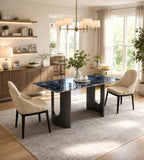 Modern Luxury Beige PU Leather Ash Wood Dining Chair