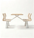 Light Wood White Circular Handle Set