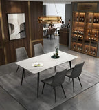 簡約灰色西皮金屬腳餐椅 Minimalist Grey PU Leather Metal Leg Dining Chair
