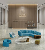 Creative Minimalist Blue PU Leather Single-Seater Sofa