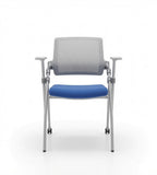 現代藍色網背帶轆摺合式培訓椅 Modern Foldable Mesh Training Chair